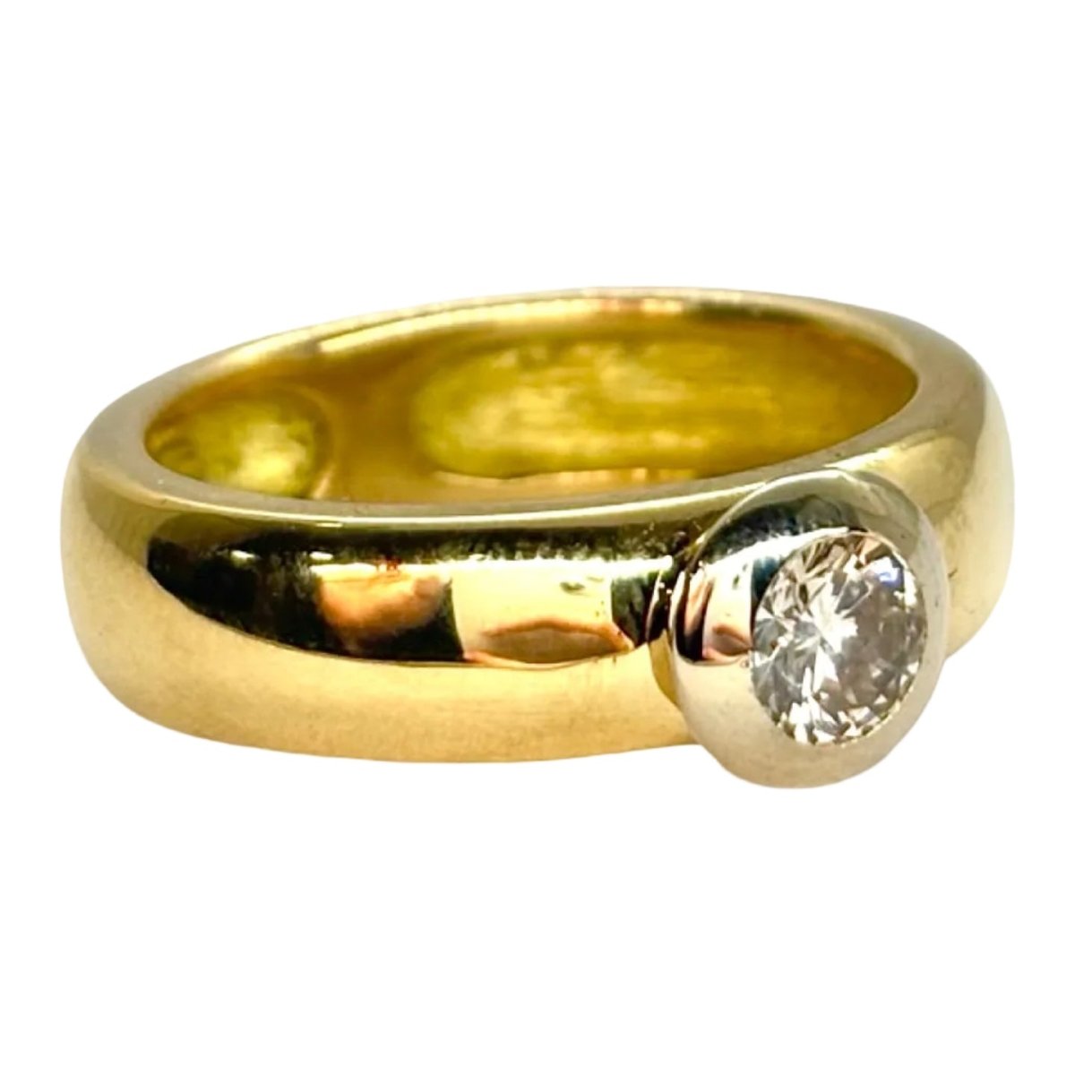 Bague Solitaire en or jaune et diamant - Castafiore