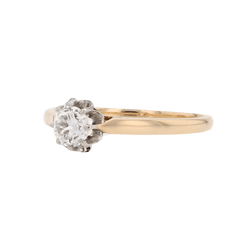 Bague Solitaire en or jaune et diamant - Castafiore