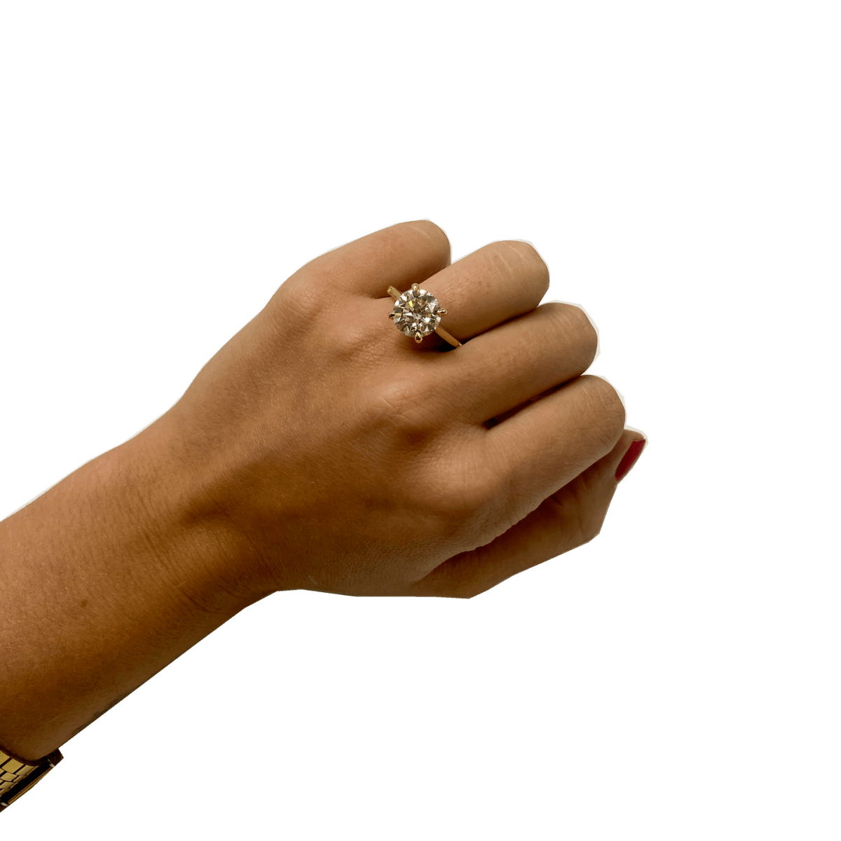 Bague Solitaire en or jaune et diamant - Castafiore