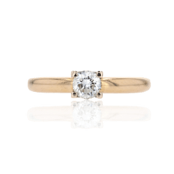 Bague Solitaire en or jaune et diamant - Castafiore