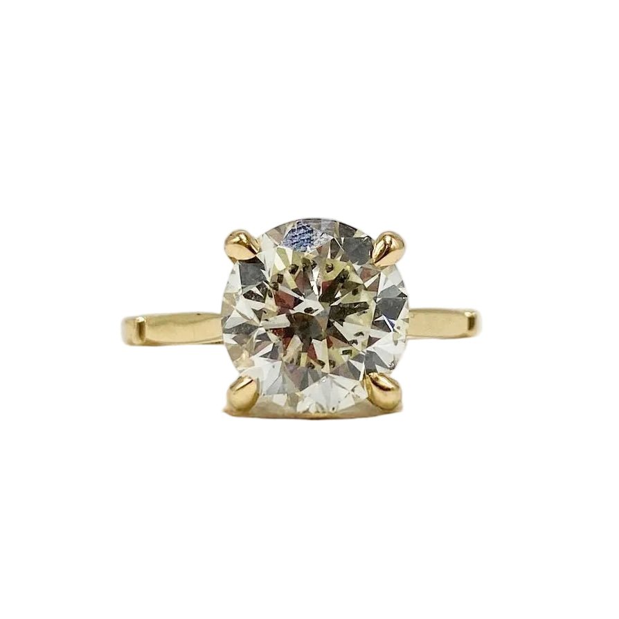 Bague Solitaire en or jaune et diamant - Castafiore