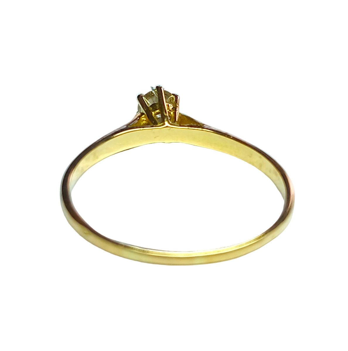 Bague Solitaire en or jaune et diamant - Castafiore