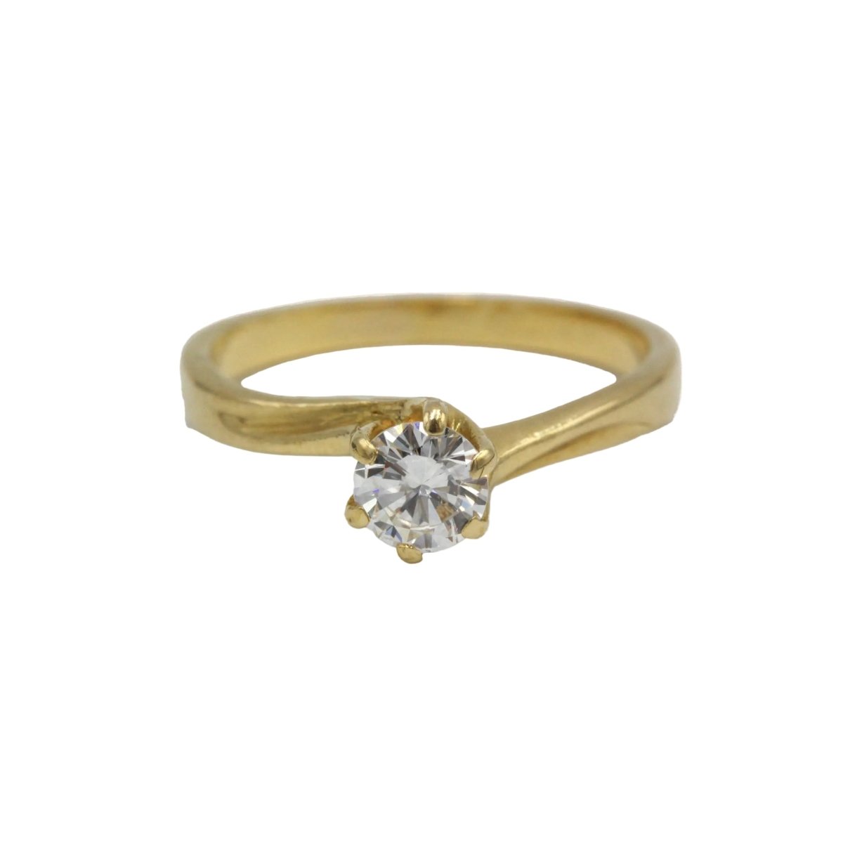 Bague Solitaire en or jaune et diamant - Castafiore