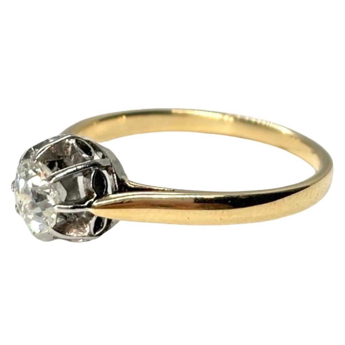 Bague Solitaire en or jaune et diamant - Castafiore