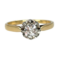 Bague Solitaire en or jaune et diamant - Castafiore