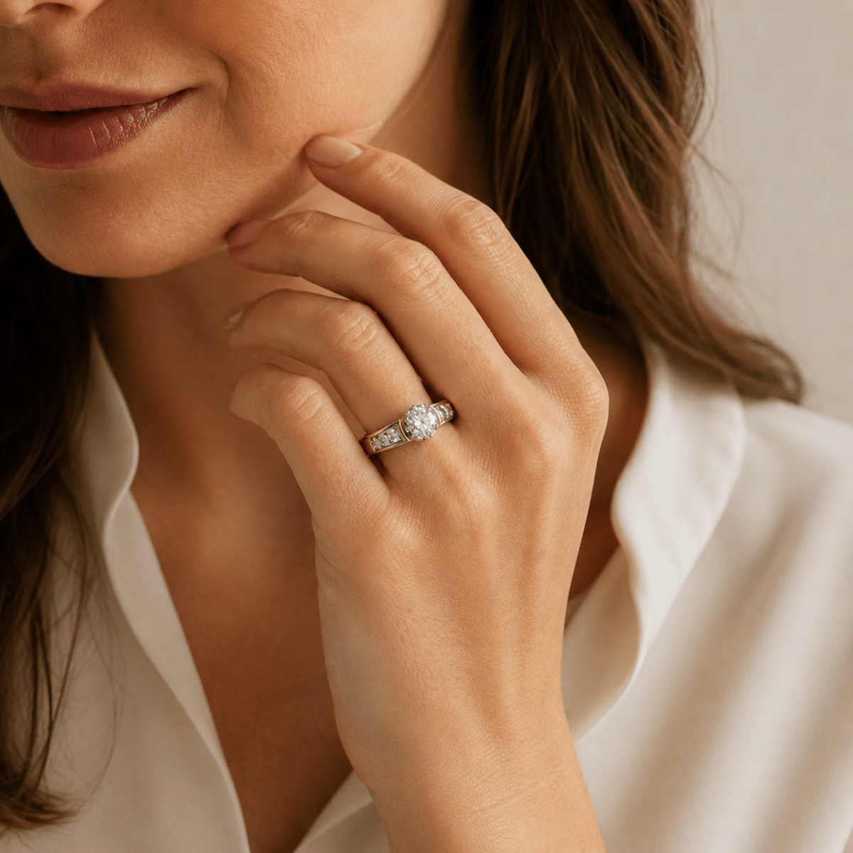 Bague Solitaire en or jaune et diamant - Castafiore