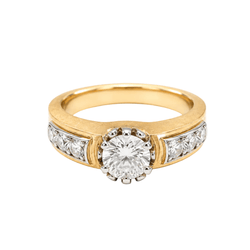 Bague Solitaire en or jaune et diamant - Castafiore