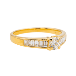 Bague Solitaire en or jaune et diamant - Castafiore