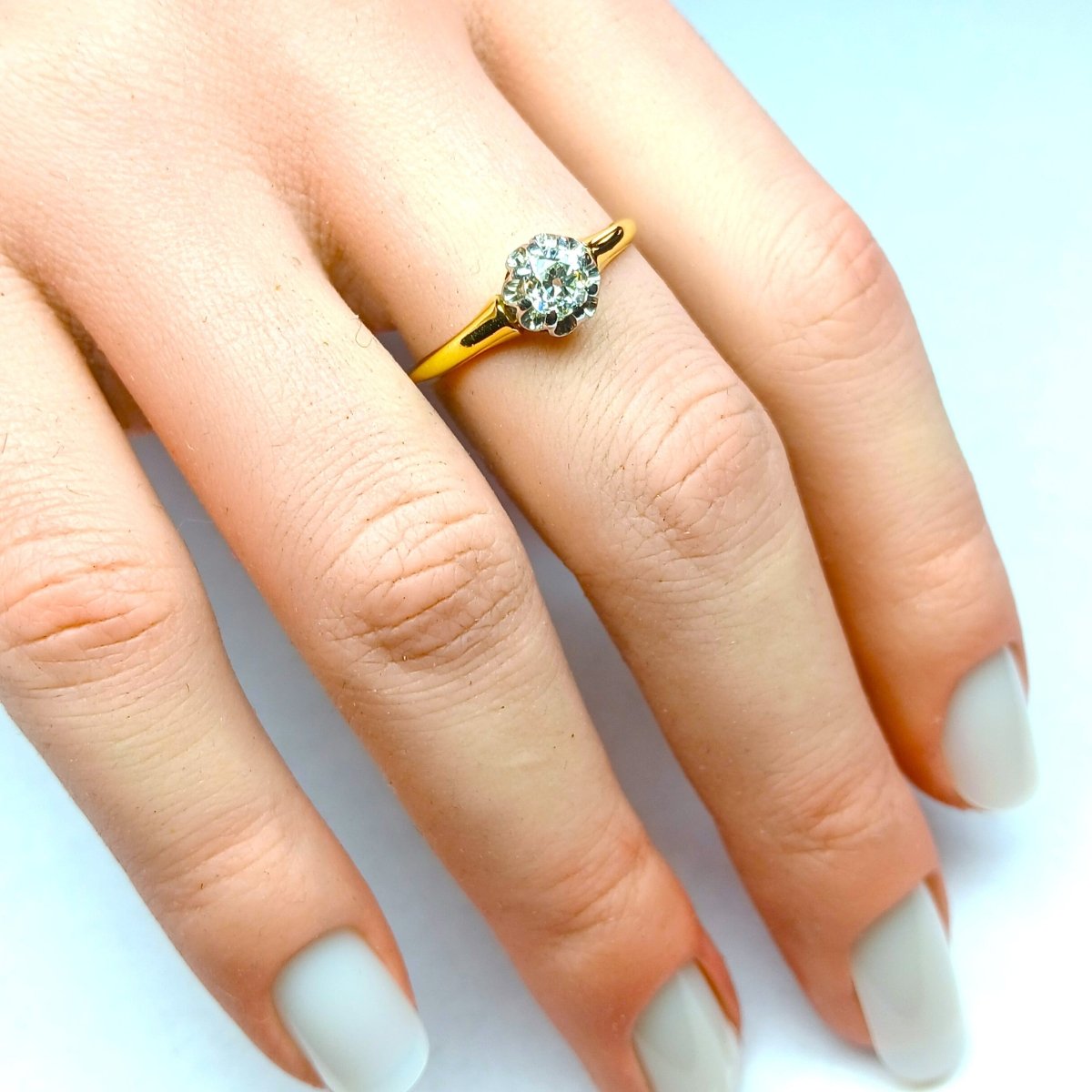 Bague Solitaire en or jaune et diamant - Castafiore