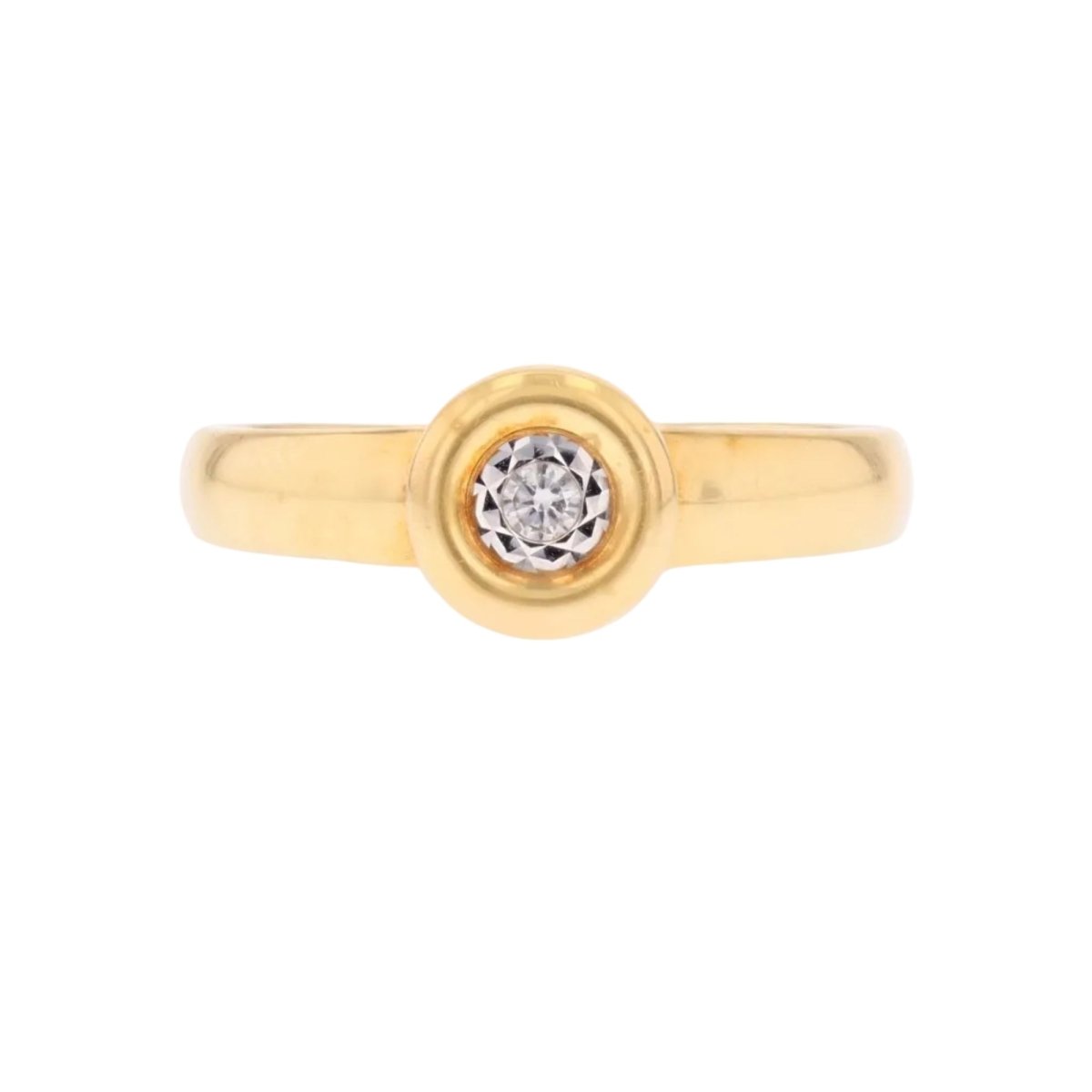 Bague Solitaire en or jaune et diamants - Castafiore