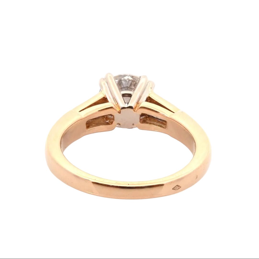 Bague Solitaire en or jaune et diamants - Castafiore