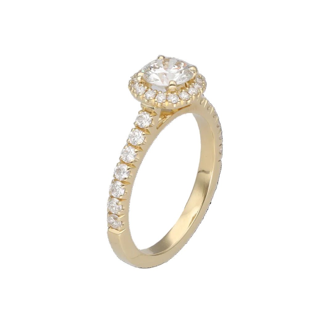 Bague Solitaire en or jaune et diamants - Castafiore