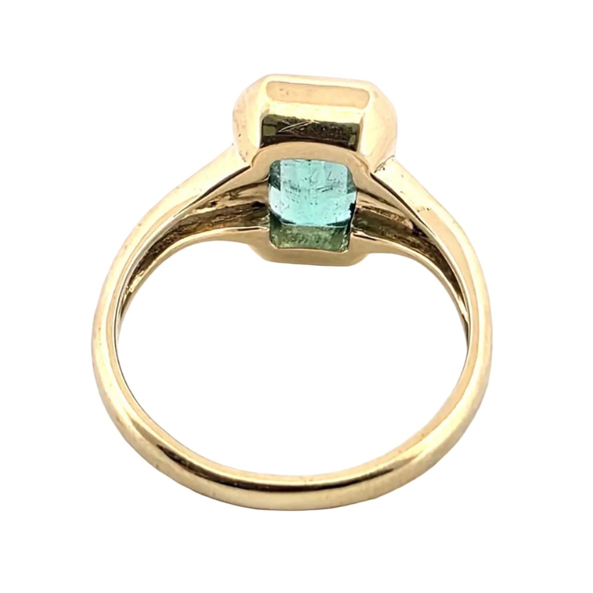 Bague Solitaire en or jaune et émeraude - Castafiore