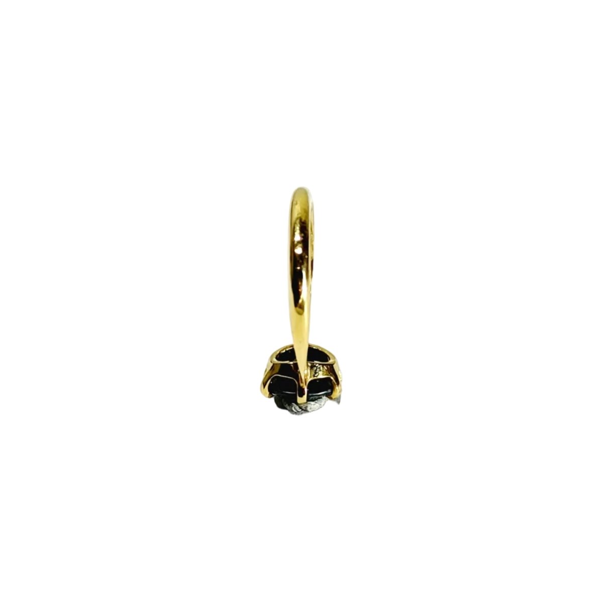 Bague Solitaire en or jaune et hématite - Castafiore