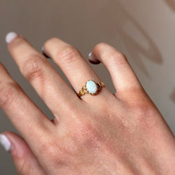 Bague Solitaire en or jaune et opale