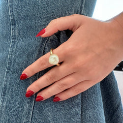 Bague Solitaire en or jaune et perle - Castafiore