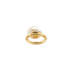 Bague Solitaire en or jaune et perle