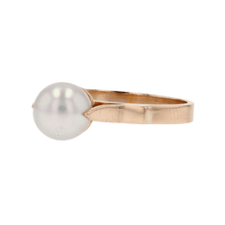 Bague Solitaire en or jaune et perle - Castafiore