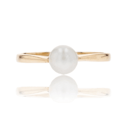 Bague Solitaire en or jaune et perle - Castafiore