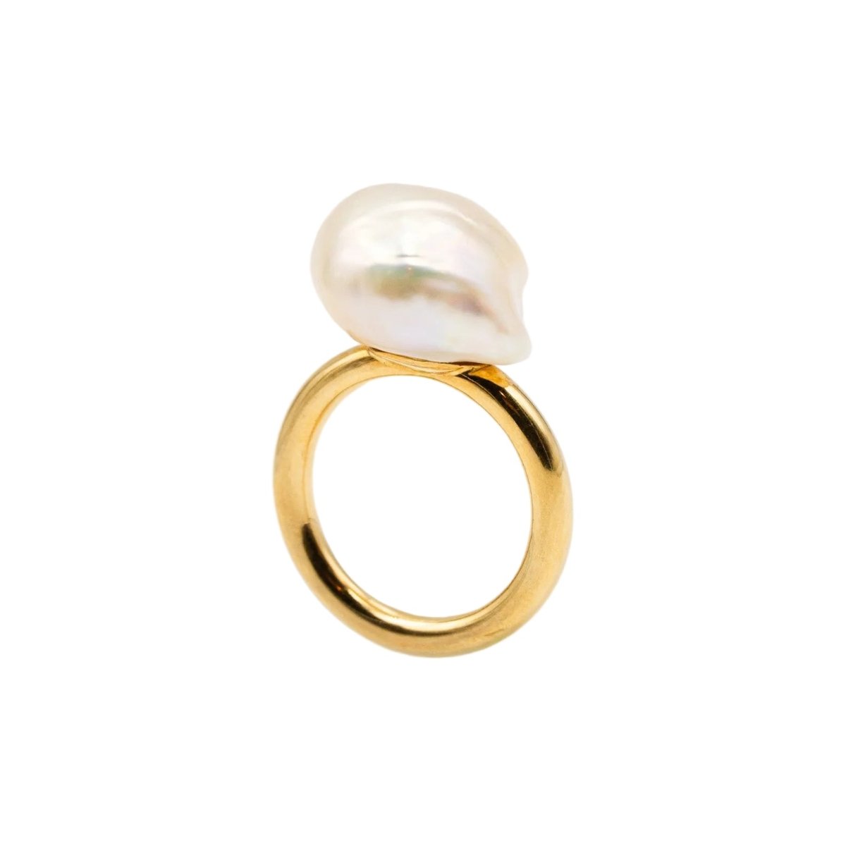 Bague Solitaire en or jaune et perle - Castafiore