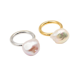 Bague Solitaire en or jaune et perle