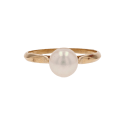 Bague Solitaire en or jaune et perle - Castafiore