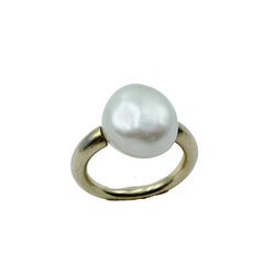 Bague Solitaire en or jaune et perle - Castafiore