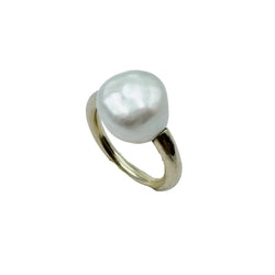 Bague Solitaire en or jaune et perle - Castafiore