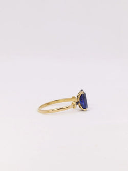 Bague Solitaire en or jaune et saphir - Castafiore