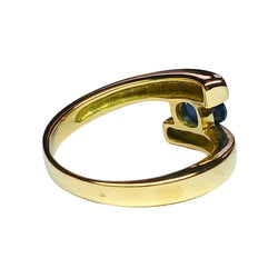 Bague Solitaire en or jaune et saphir - Castafiore