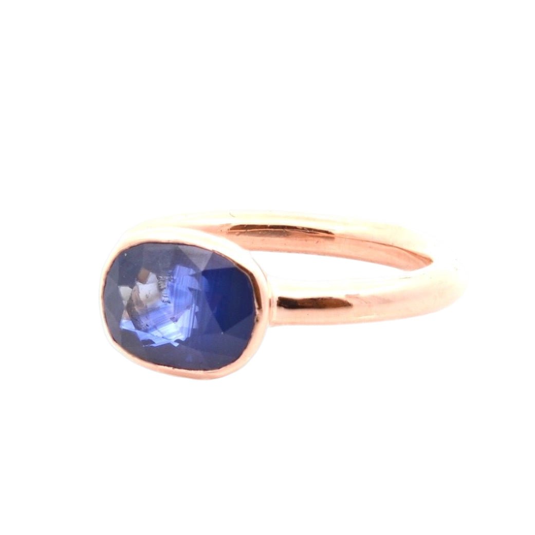 Bague Solitaire en or jaune et saphir - Castafiore