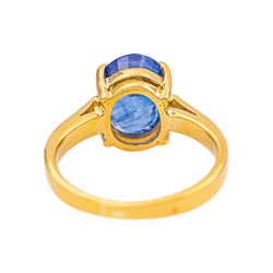 Bague Solitaire en or jaune et saphir - Castafiore