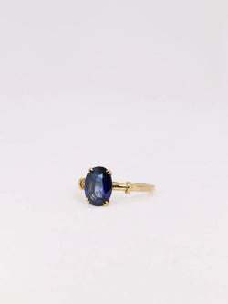 Bague Solitaire en or jaune et saphir - Castafiore