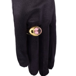 Bague Solitaire en or jaune et tourmaline - Castafiore