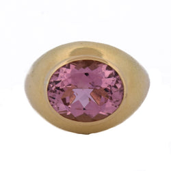 Bague Solitaire en or jaune et tourmaline - Castafiore