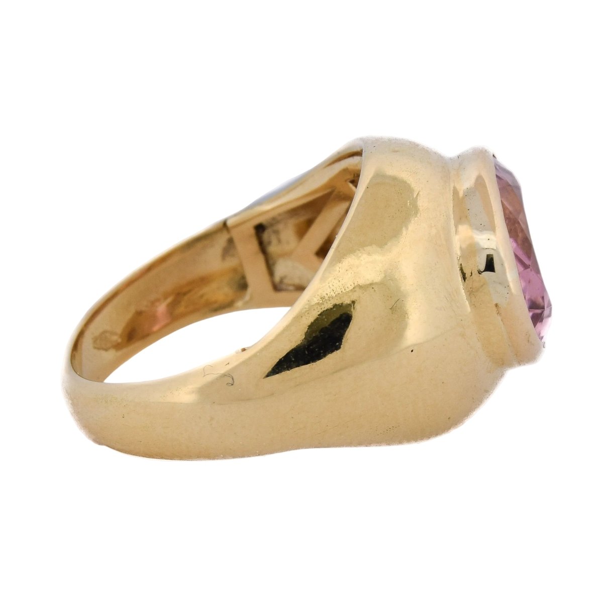Bague Solitaire en or jaune et tourmaline - Castafiore