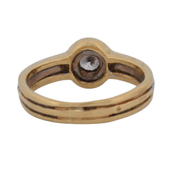 Bague Solitaire en or jaune, or rose et diamant - Castafiore