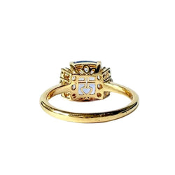 Bague Solitaire en or jaune, saphir et diamants - Castafiore