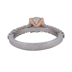 Bague Solitaire en or or blanc, or rose et diamants - Castafiore