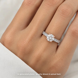 Bague Solitaire en or or blanc, or rose et diamants - Castafiore