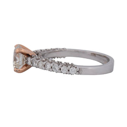 Bague Solitaire en or or blanc, or rose et diamants - Castafiore