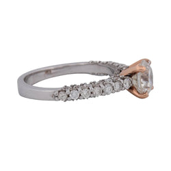 Bague Solitaire en or or blanc, or rose et diamants - Castafiore