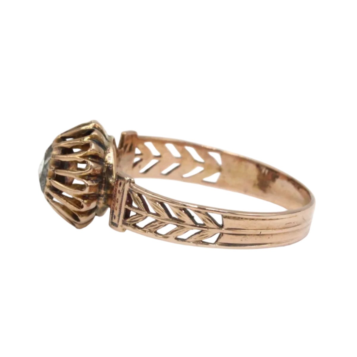 Bague Solitaire en or rose et diamant - Castafiore