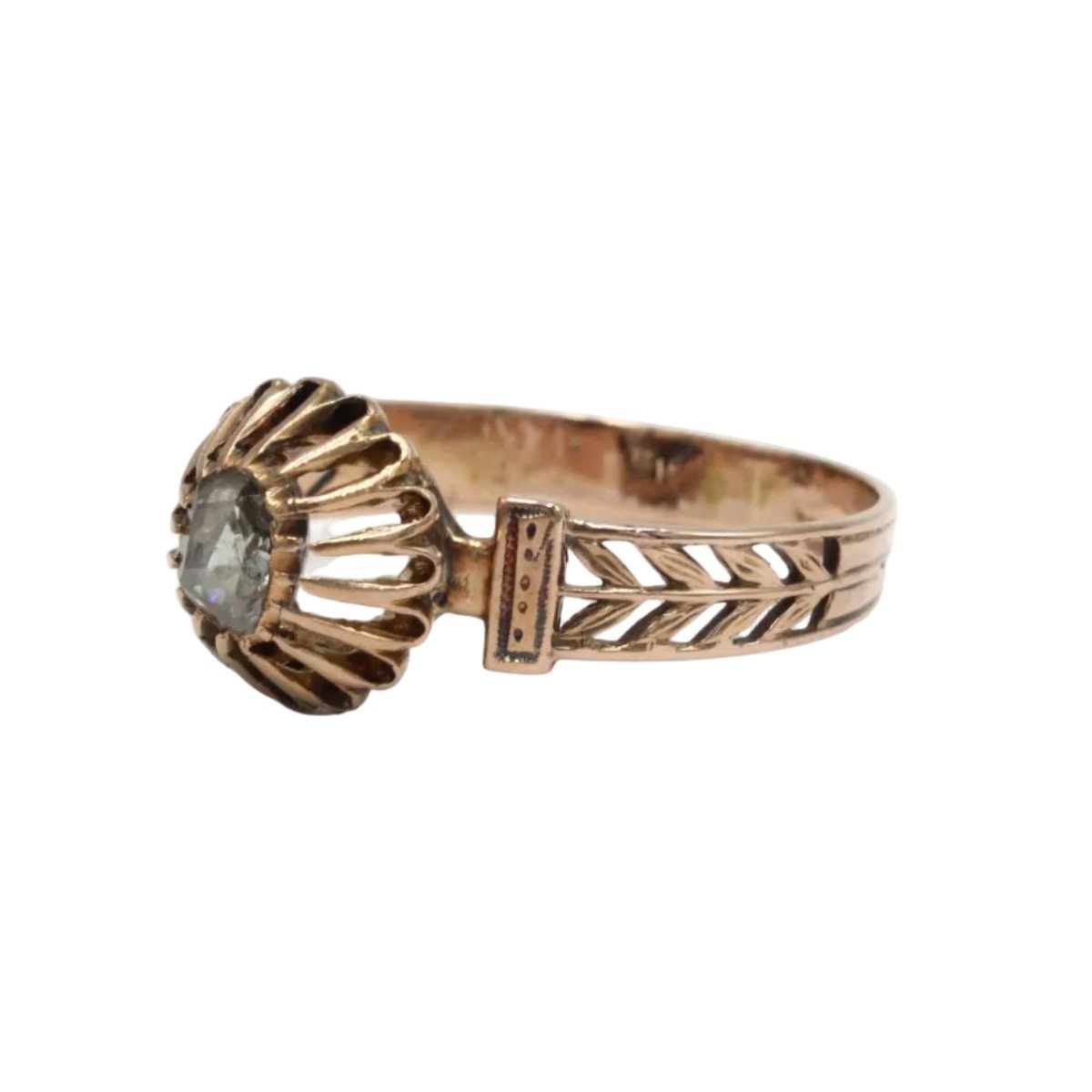 Bague Solitaire en or rose et diamant - Castafiore