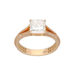 Bague Solitaire en or rose et diamants - Castafiore