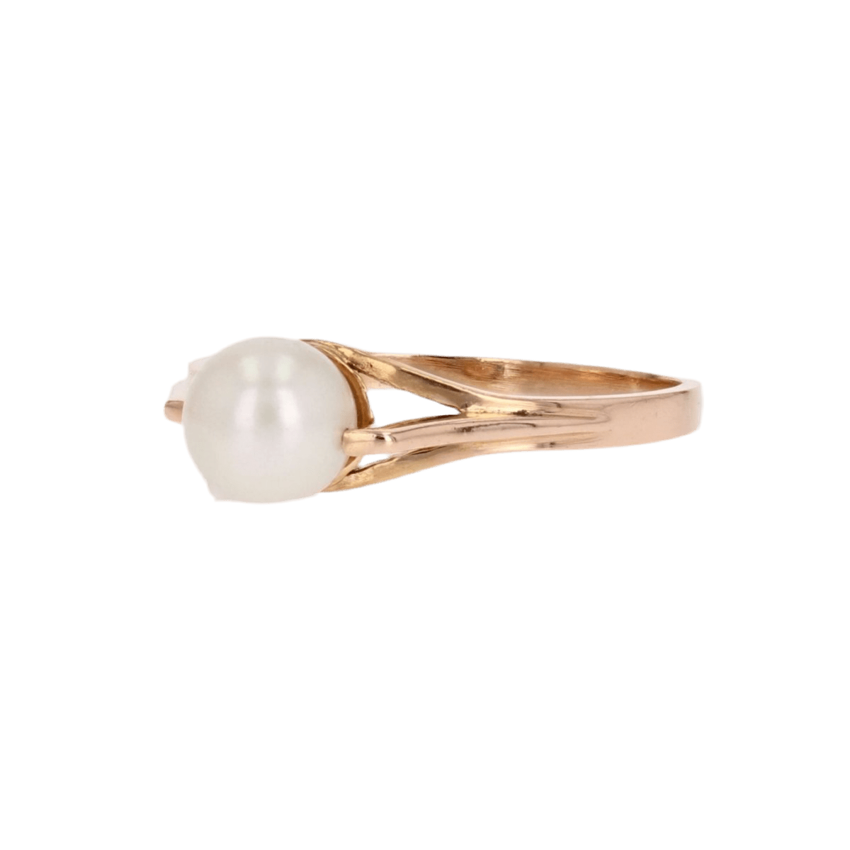 Bague Solitaire en or rose et perle - Castafiore