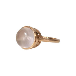 Bague Solitaire en or rose et quartz - Castafiore