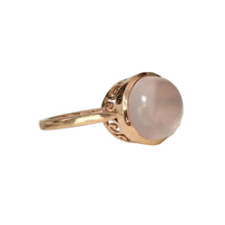 Bague Solitaire en or rose et quartz - Castafiore