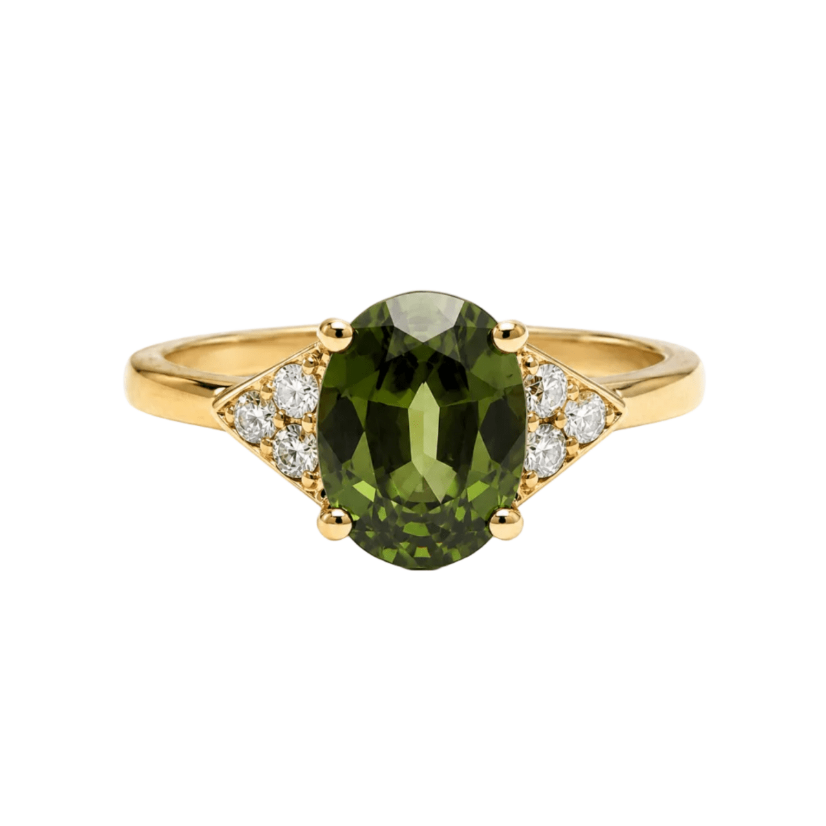 Bague Solitaire en or rose, saphir et diamants - Castafiore