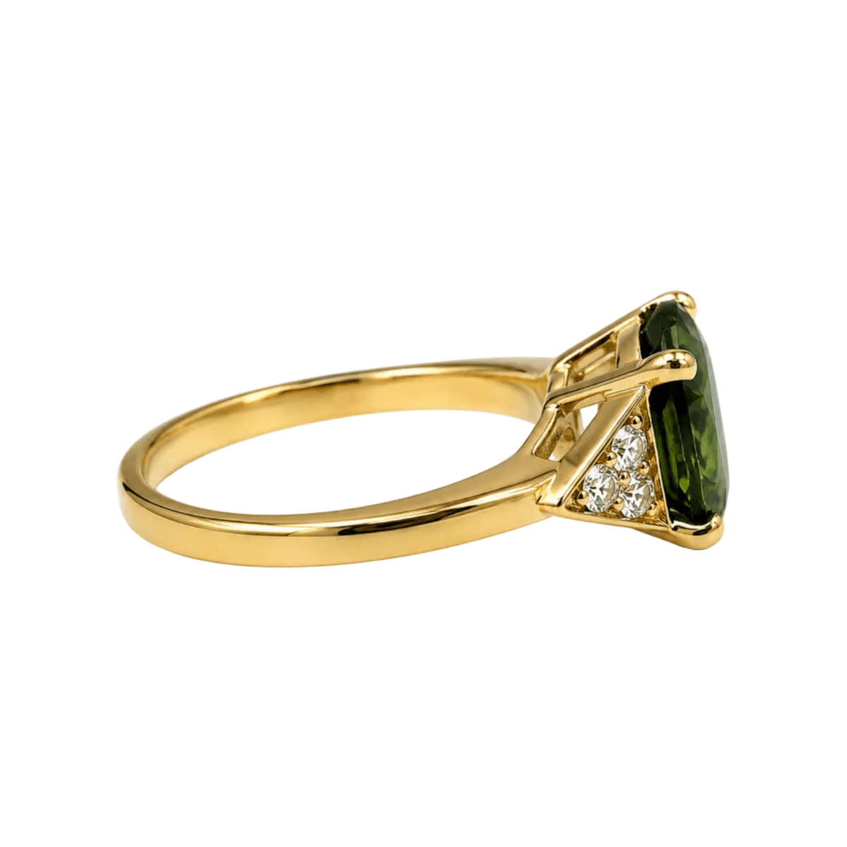 Bague Solitaire en or rose, saphir et diamants - Castafiore